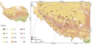 Sampling Sites on the Tibetan Plateau