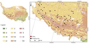 Sampling Sites on the Tibetan Plateau