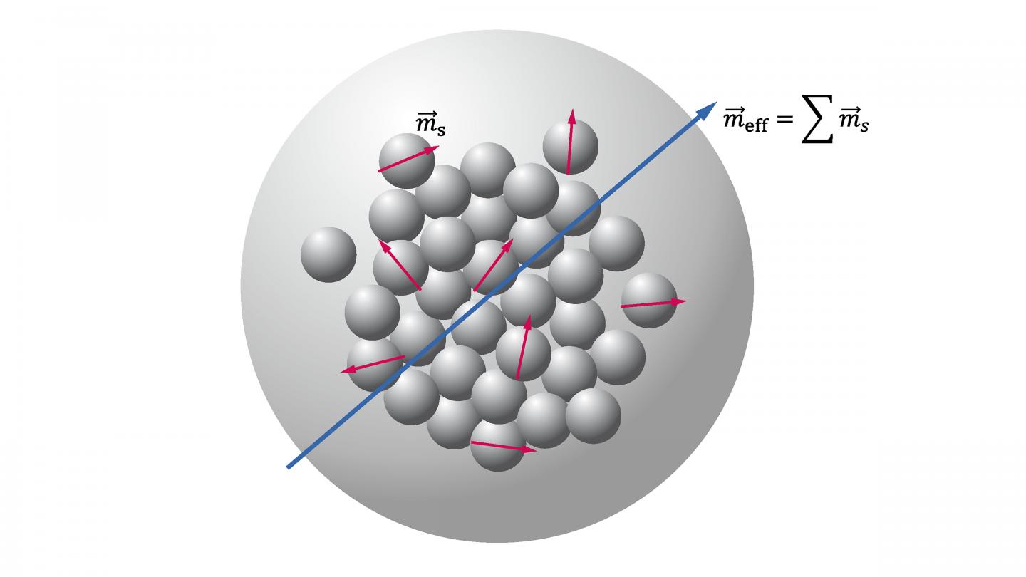 Schema of Multicore Magnetic Nanoparticle Comprising N Randomly Oriented Magnetic Crystallites