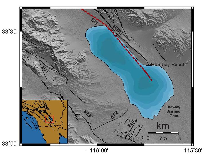 Map of Salton Trough Fault