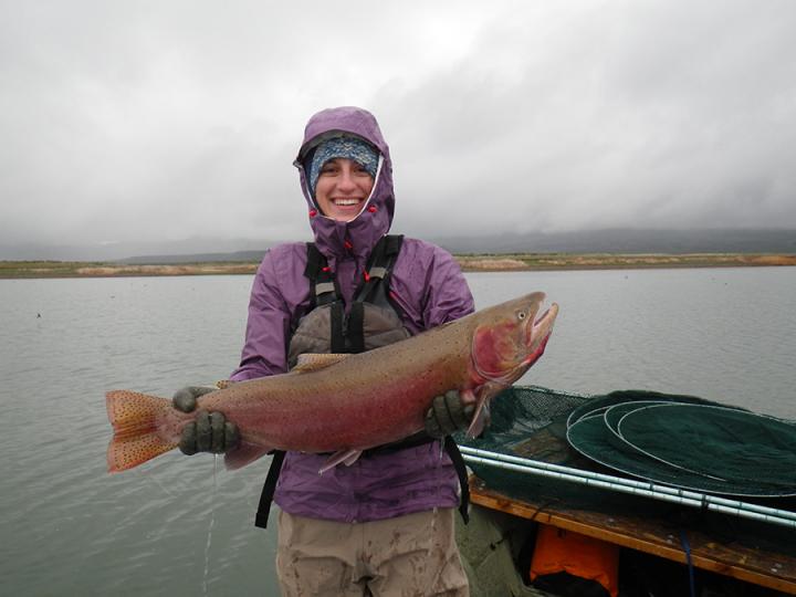 Teresa Compbell, studies Lahontan Cutthroat Trout at Summit Lake