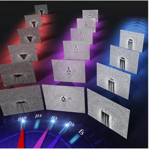 Images of laser ablation taken using the ultrawide time range, high-speed camera.