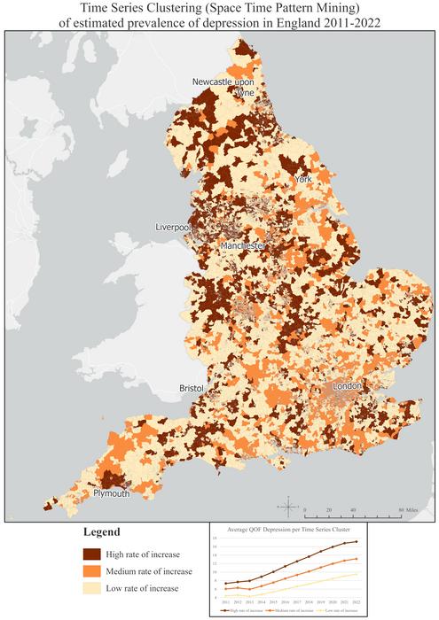 Prevalence of depression in England 2011 to 2022