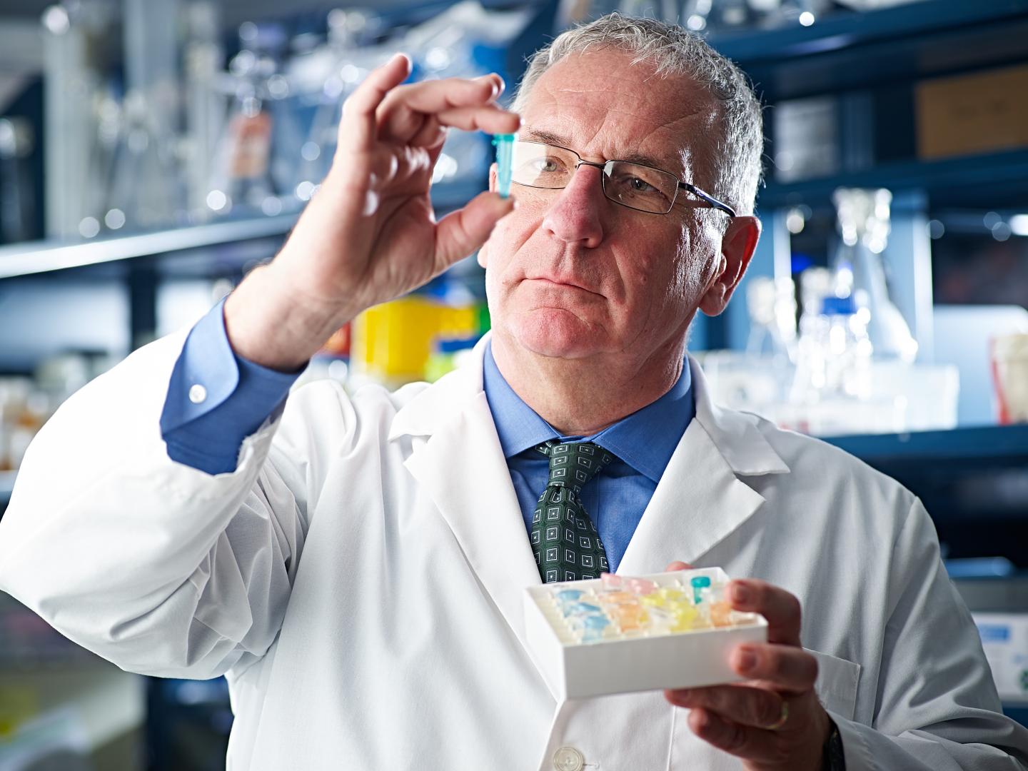 Eric Kmiec, Ph.D., in lab