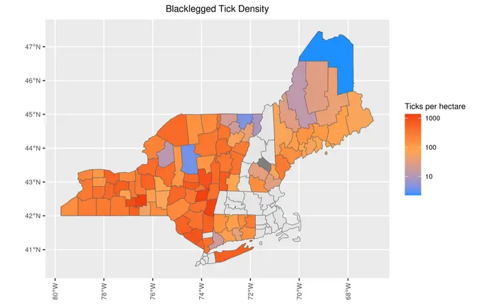 Blacklegged tick density