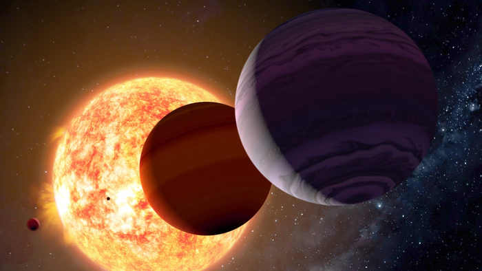 Planetas gigantes del sistema V1298 Tau