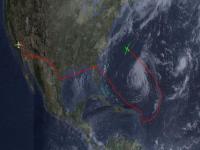 Flight Path of Global Hawk around Hurricane Leslie