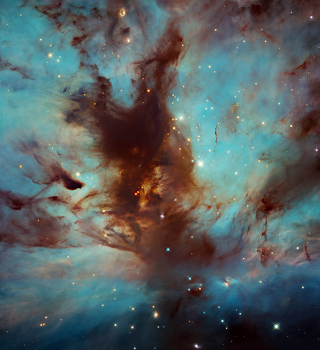 Hubble Spots Swirls of Dust in the Flame Nebula