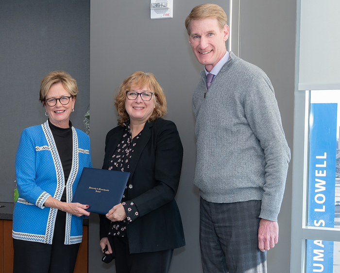 UMass Lowell Biomedical and Nutritional Science Prof. Katherine Tucker with the Distinguished University Professor award