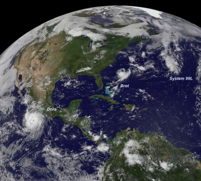 GOES-13 Tropical Triple-Header