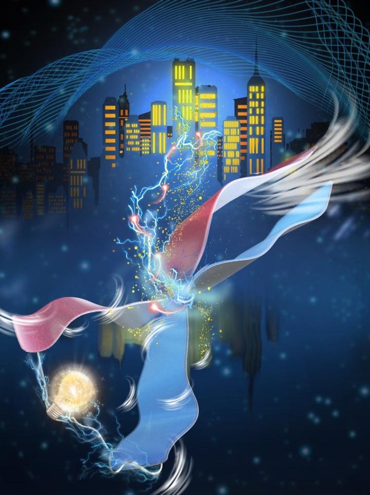 Illustration of a triboelectric nanogenerator