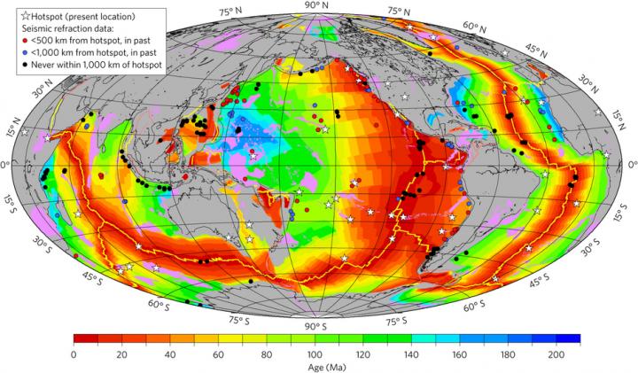 Global Map of Seismic Data and Ages of Ocean Crust