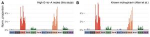 Comparison of Covid-19 mutations between global sequencing database and molnupiravir-treated patients