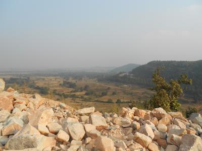 Study Site Landscape with Boulders of the Paleosol in Foreground