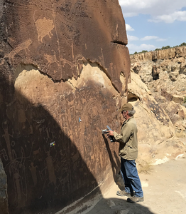 Measurements on the rock varnish using a portable X-ray fluorescence device