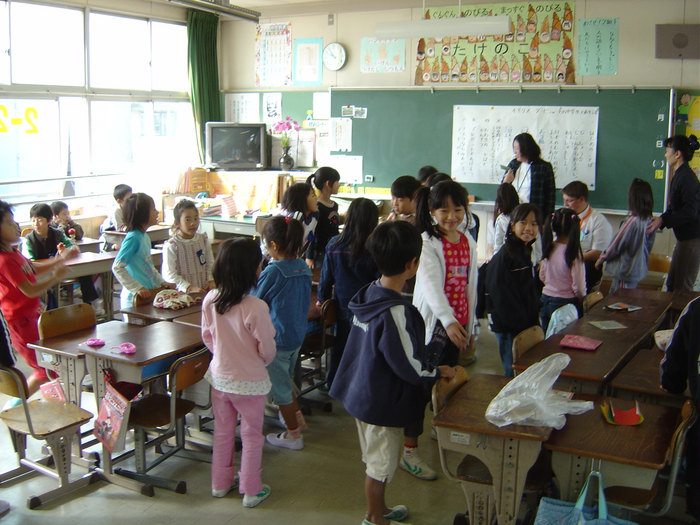 A typical classroom in a Japanese elementary school