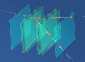 The principle of reconstructing the tracks of secondary particles