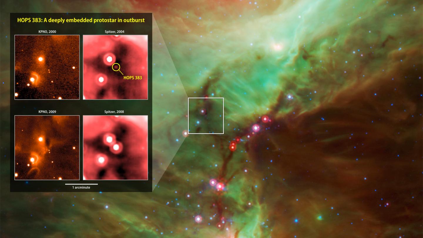 NASA Satellites Catch 'Growth Spurt' from Newborn Protostar