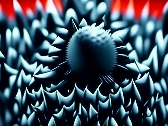 Virus on a nanostructured surface