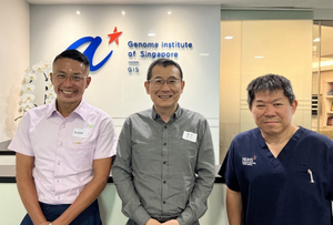 Associate Prof Melvin L. K. Chua, Prof Liu Jian Jun, and Associate Prof Thomas Loh Kwok Seng