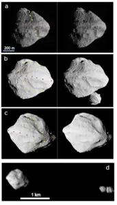 Images of the asteroid Dinkinesh and its satellite Selam taken by the NASA Lucy Spacecraft on November 1, 2023