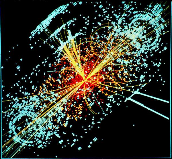 Simulation of a Collision in the Large Hadron Collider