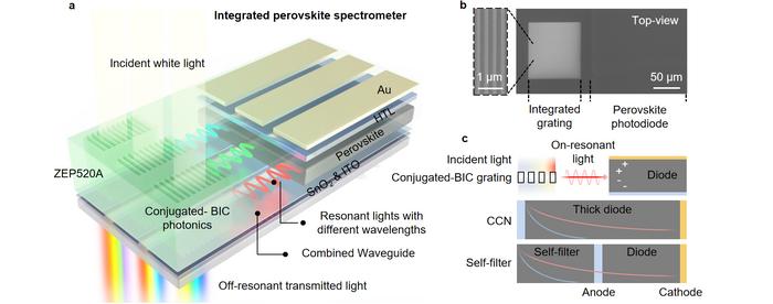 Working principle of the integrated spectrometers.