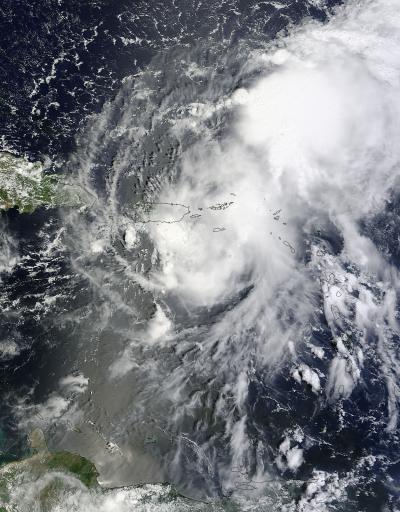 MODIS Captures Gabrielle Before Weakening