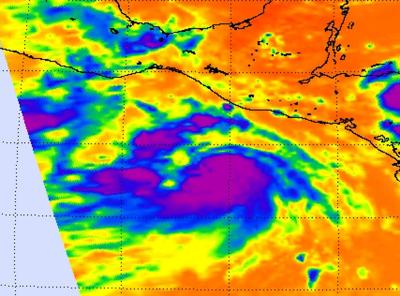 NASA AIRS Infrared Image of Tropical Storm Dora