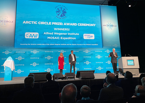 Antje Boetius and Markus Rex accept Arctic Circle Prize