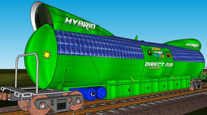 Train car for direct air capture