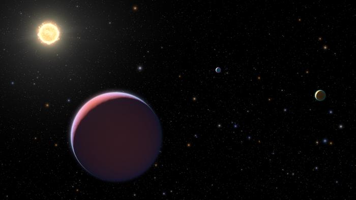 Illustration of Kepler-51 system