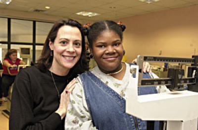 Mary Savoye-Desanti with a Bright Bodies Participant