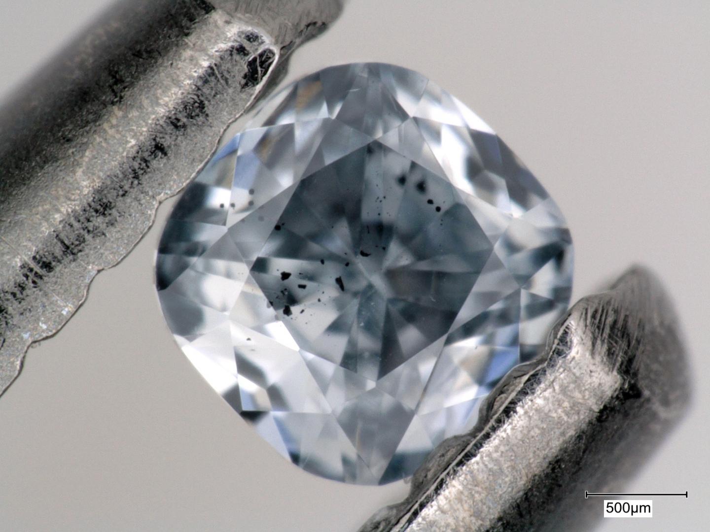 Blue Diamond with Dark Inclusions