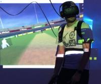 Gamer Playing Virtual Reality Cricket
