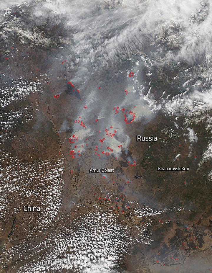 Forest Fires Consume Large Stretches of Russian Land