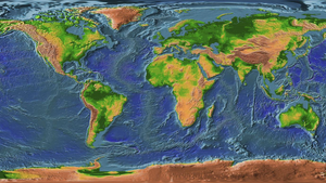 Topographical map of the world