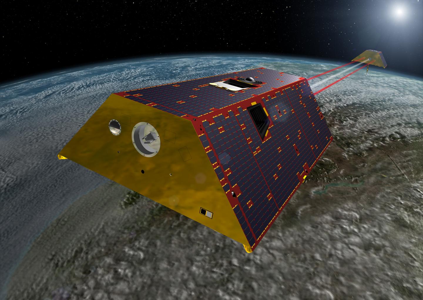 Artist's Impression of the Satellite Duo GRACE-FO