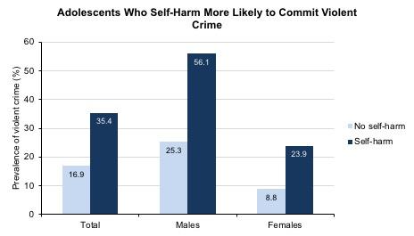 Adolescents Who Self-Harm More Likely to Commit Violent Crime