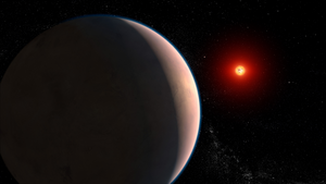 artist concept represents the rocky exoplanet GJ 486 b