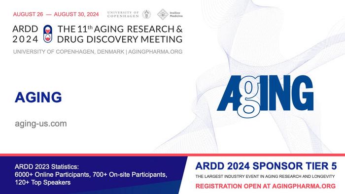 Announcing Aging as Tier 5 Sponsor of ARDD 2024