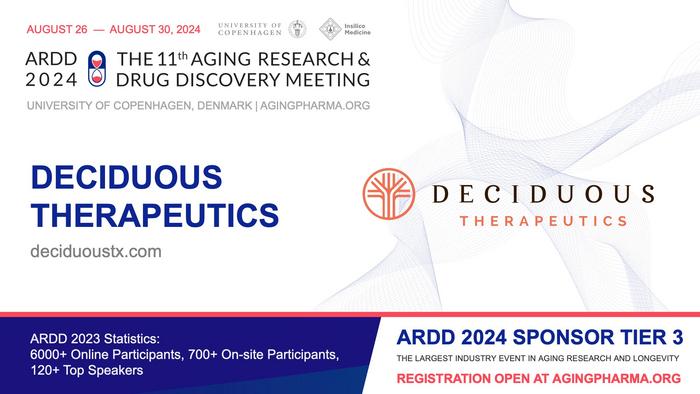 Announcing Deciduous Therapeutics as Tier 3 Sponsor of ARDD 2024