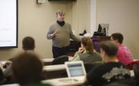 Indiana University Professor Geoffrey Fox with Students in Class