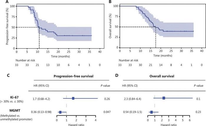 Survival outcomes of the study patients.