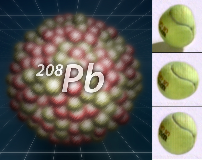 Vibrations of the 208Pb lead nuclei.