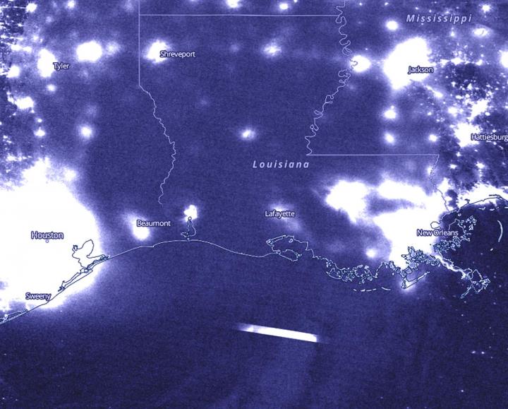 Suomi NPP nighttime image of Laura
