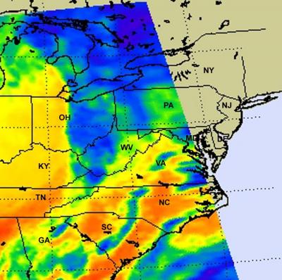 NASA Infrared Satellite Image Shows Area of Severe Storms