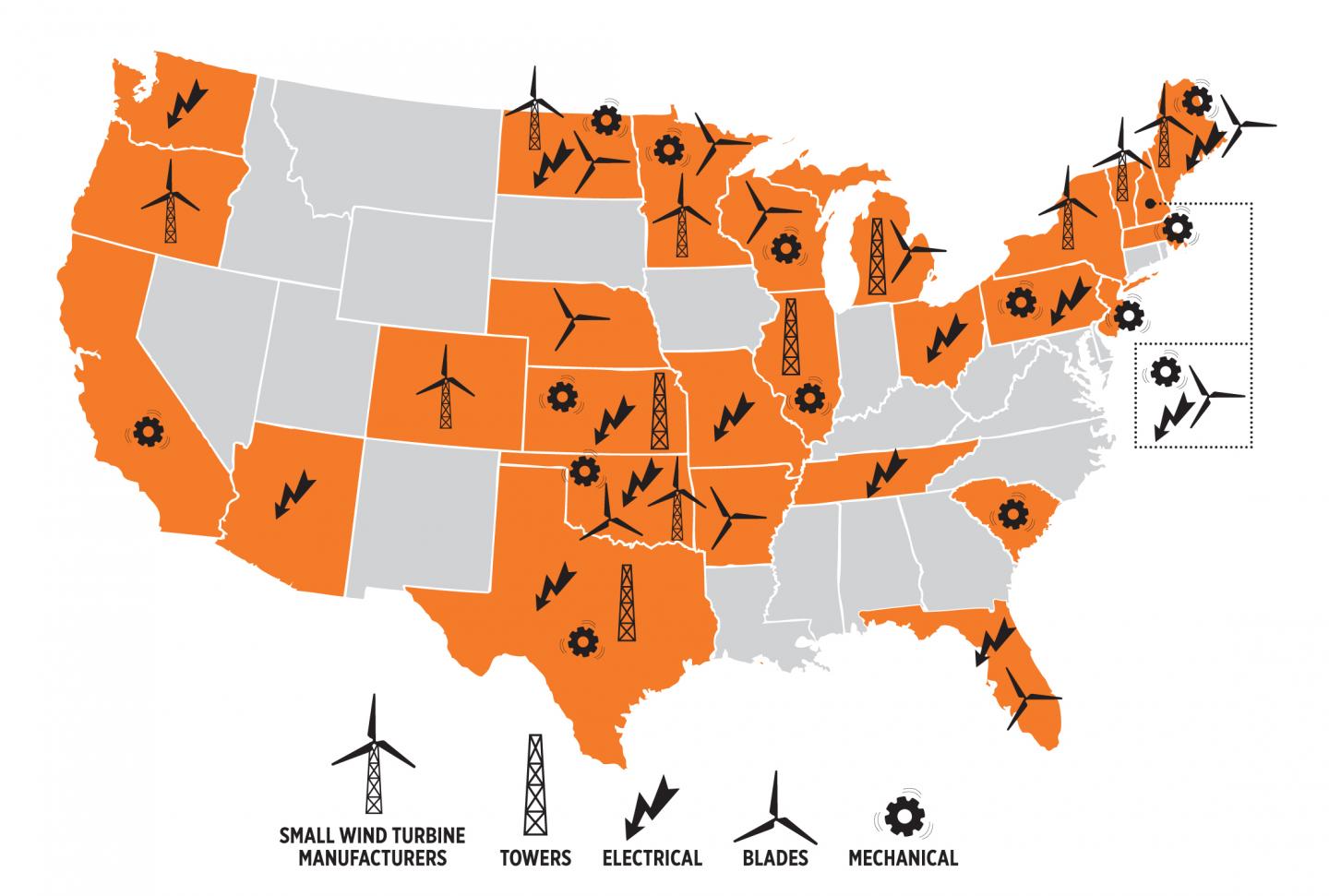 States with Small Wind Manufacturing
