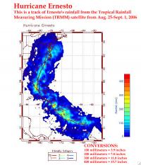 Hurricane Ernesto's Rainfall Track