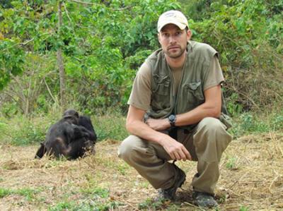 Ian Gilby in the Field with Chimpanzees